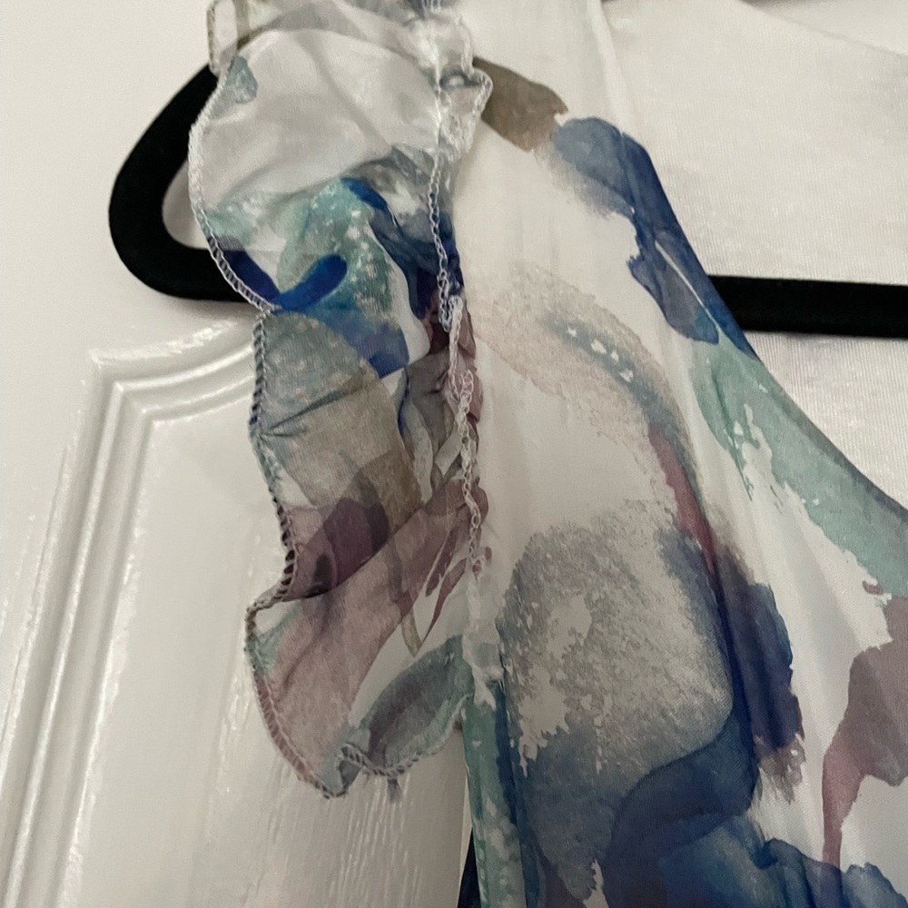 Le Raganne Blue and White Scoop Neck Maxi Sundress - Picture 4 of 11